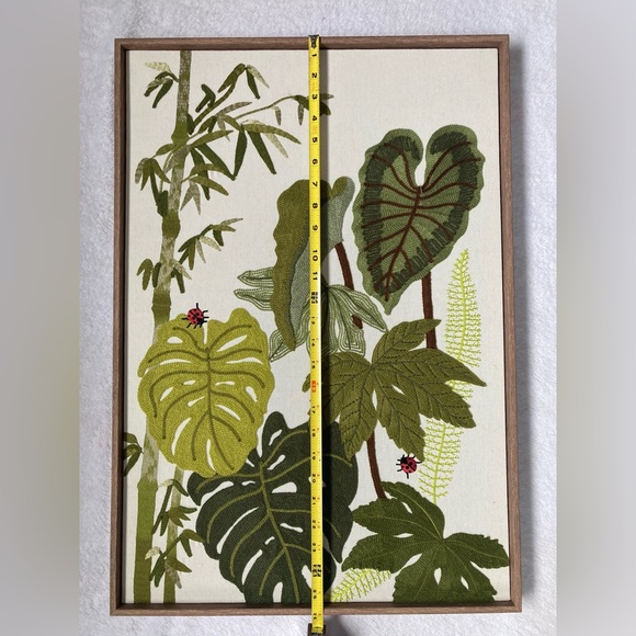 Green Botanical Embroidered Wall Art - Picture 2 of 6